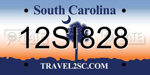 12SI828 South Carolina License Plate