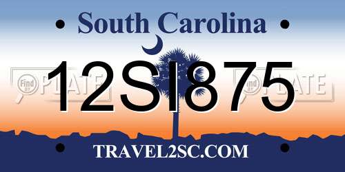 12SI875 South Carolina License Plate
