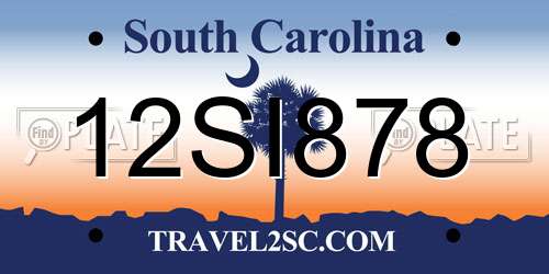 12SI878 South Carolina License Plate