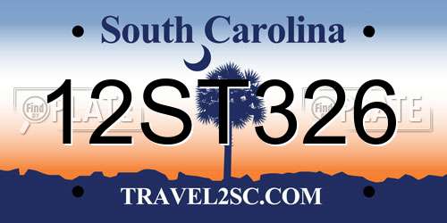 12ST326 South Carolina License Plate
