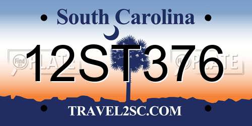 12ST376 South Carolina License Plate