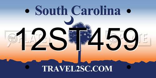12ST459 South Carolina License Plate