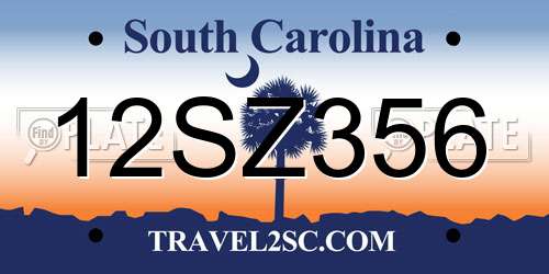 12SZ356 South Carolina License Plate