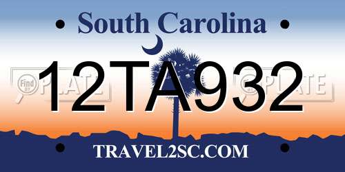 12TA932 South Carolina License Plate