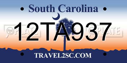 12TA937 South Carolina License Plate