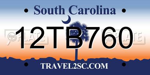 12TB760 South Carolina License Plate