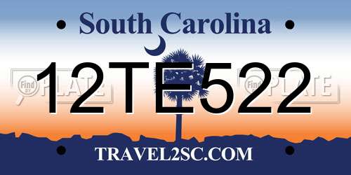 12TE522 South Carolina License Plate