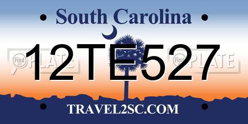 12TE527 South Carolina License Plate