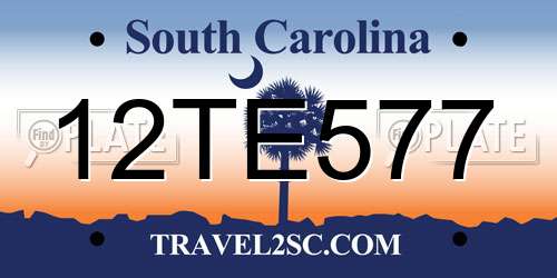 12TE577 South Carolina License Plate
