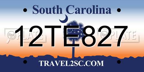 12TE827 South Carolina License Plate