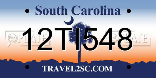 12TI548 South Carolina License Plate