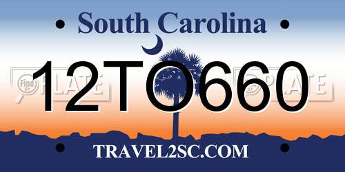 12TO660 South Carolina License Plate