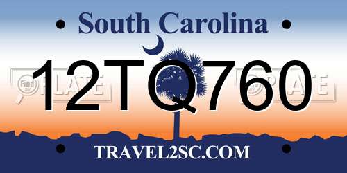 12TQ760 South Carolina License Plate