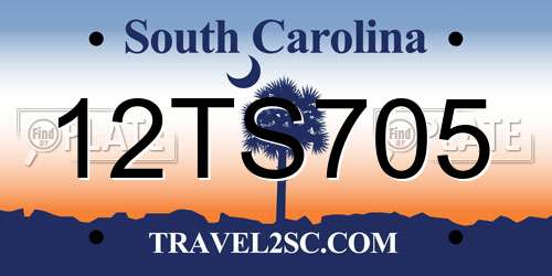 12TS705 South Carolina License Plate