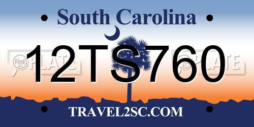 12TS760 South Carolina License Plate