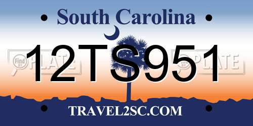 12TS951 South Carolina License Plate