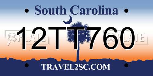12TT760 South Carolina License Plate