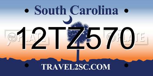 12TZ570 South Carolina License Plate