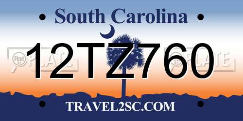 12TZ760 South Carolina License Plate