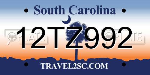 12TZ992 South Carolina License Plate