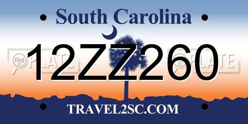 12ZZ260 South Carolina License Plate