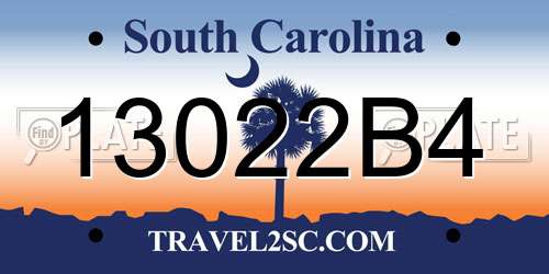 13022B4 South Carolina License Plate