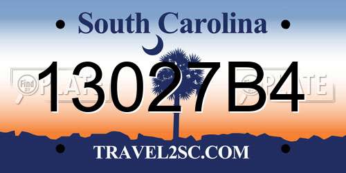 13027B4 South Carolina License Plate