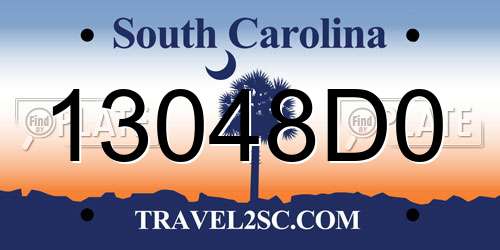13048D0 South Carolina License Plate