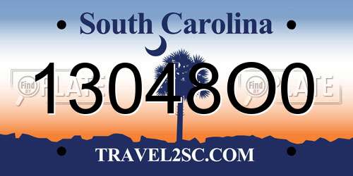 13048O0 South Carolina License Plate