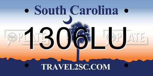 1306LU South Carolina License Plate