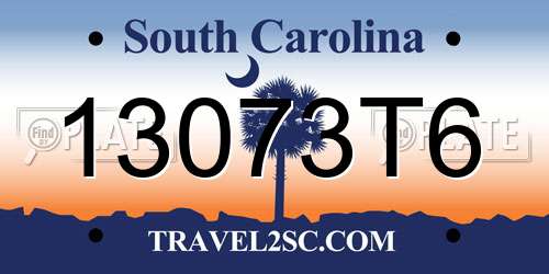 13073T6 South Carolina License Plate