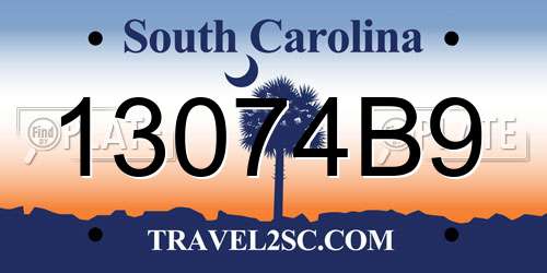 13074B9 South Carolina License Plate