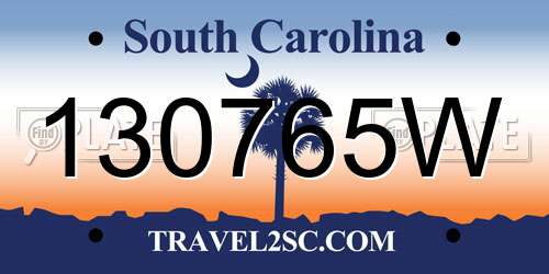 130765W South Carolina License Plate