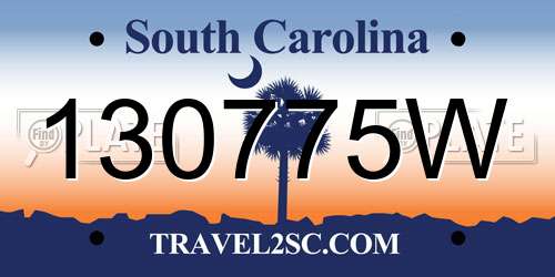 130775W South Carolina License Plate