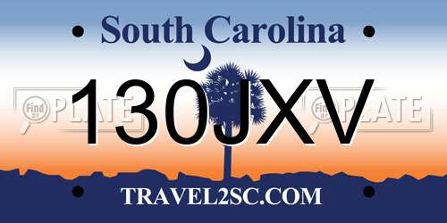 130JXV South Carolina License Plate