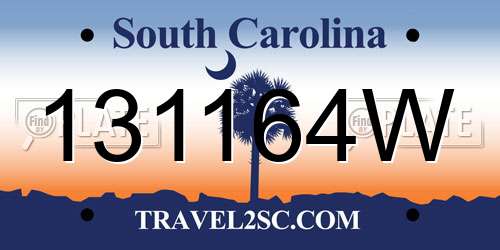 131164W South Carolina License Plate