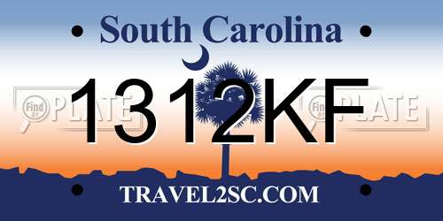 1312KF South Carolina License Plate