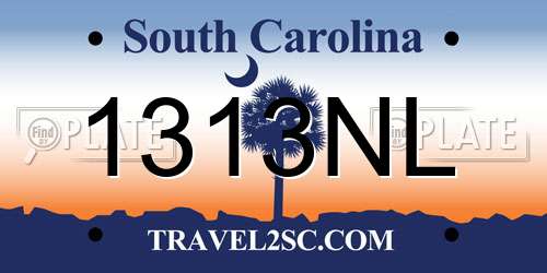 1313NL South Carolina License Plate