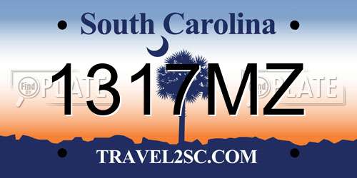 1317MZ South Carolina License Plate