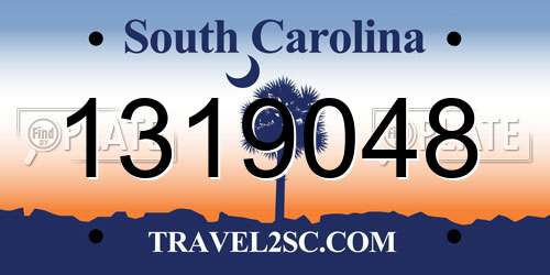 1319048 South Carolina License Plate