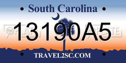 13190A5 South Carolina License Plate