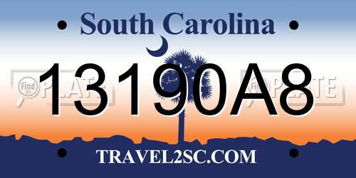 13190A8 South Carolina License Plate