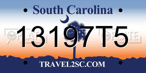 13197T5 South Carolina License Plate