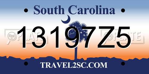 13197Z5 South Carolina License Plate