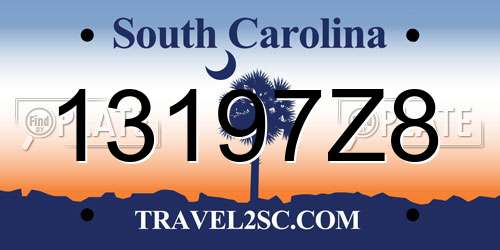 13197Z8 South Carolina License Plate