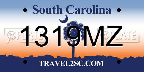 1319MZ South Carolina License Plate