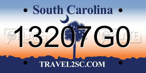13207G0 South Carolina License Plate