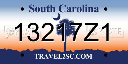 13217Z1 South Carolina License Plate
