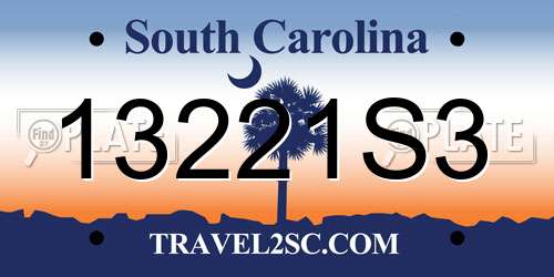 13221S3 South Carolina License Plate