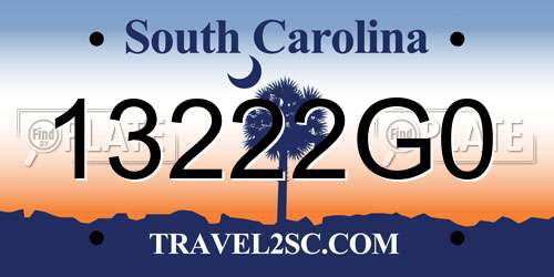 13222G0 South Carolina License Plate